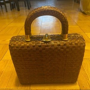 Vintage Rodo Italy brown woven handbag